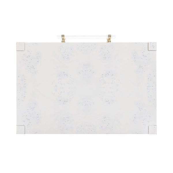 TOV Furniture Brandyss 26" Burl 2-Drawer Nightstand - Elegant Storage Solution with Rustic Brass Accents for Bedrooms White TOV-B54190