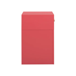 TOV Furniture Suzie 26" Art Moderne Rattan Nightstand with Soft-Close Drawer – Glamorous Accent for Any Room Pink TOV-B54202