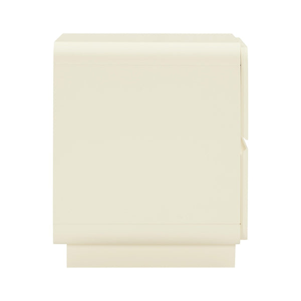 TOV Furniture Sagura 28" Elegant 2-Drawer Nightstand with Soft-Close Drawers for Streamlined Bedroom Style Cream TOV-B54228