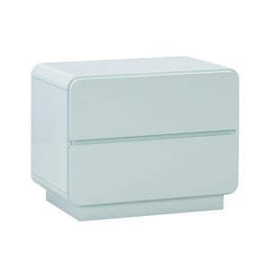 TOV Furniture Sagura 28" Elegant 2-Drawer Nightstand with Soft-Close Drawers for Streamlined Bedroom Style Blue TOV-B54229