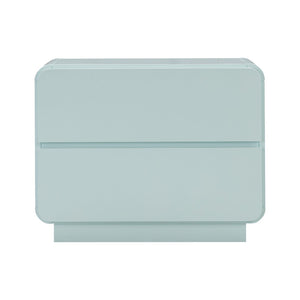 TOV Furniture Sagura 28" Elegant 2-Drawer Nightstand with Soft-Close Drawers for Streamlined Bedroom Style Blue TOV-B54229