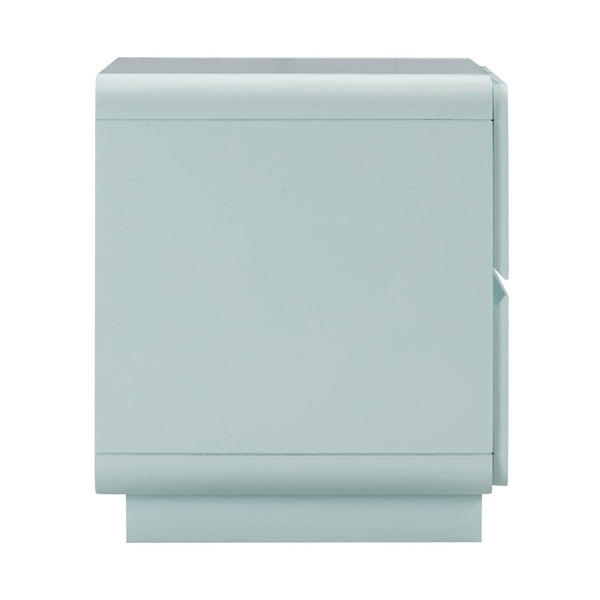 TOV Furniture Sagura 28" Elegant 2-Drawer Nightstand with Soft-Close Drawers for Streamlined Bedroom Style Blue TOV-B54229