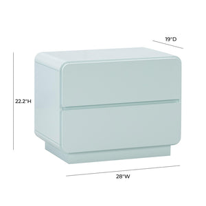 TOV Furniture Sagura 28" Elegant 2-Drawer Nightstand with Soft-Close Drawers for Streamlined Bedroom Style Blue TOV-B54229