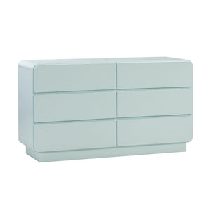 TOV Furniture Sagura 56" Modern 6-Drawer Dresser with Soft-Close Drawers and Elegant Minimalist Design Blue TOV-B54231