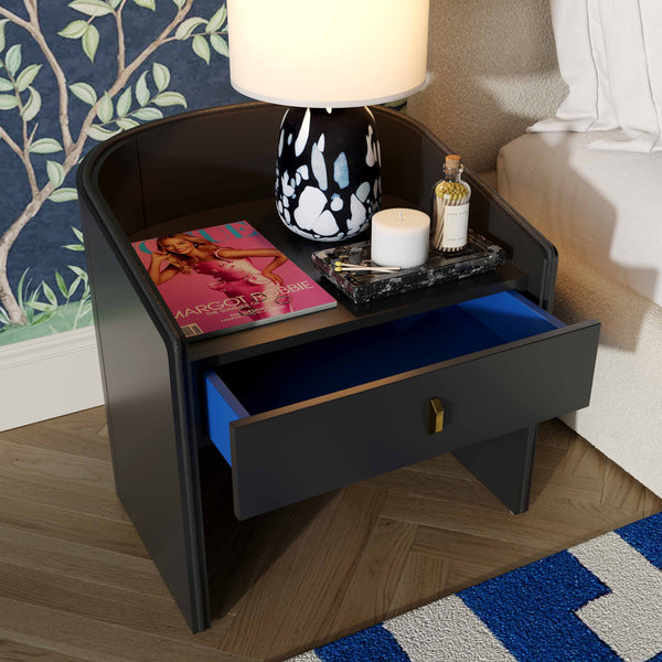 Collins Black Lacquer Nightstand TOV-B54250 TOV Furniture