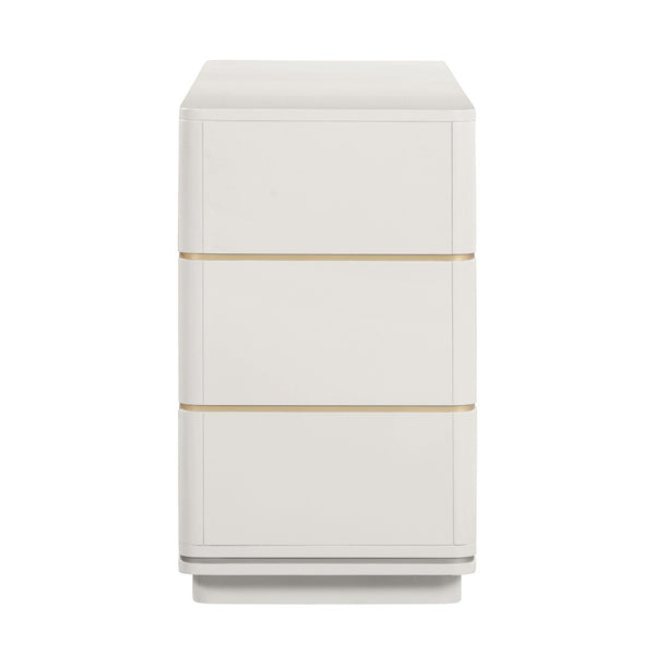 TOV Furniture Julieta 62" Acacia Wood Dresser with 6 Soft-Close Drawers – Timeless Art Deco Elegance for Your Bedroom Cream TOV-B54252