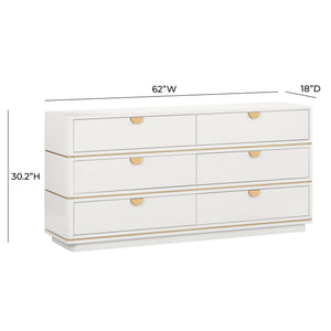 Julieta Cream 6 Drawer Dresser TOV-B54252 TOV Furniture