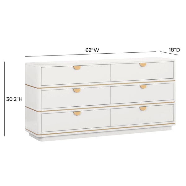 Julieta Cream 6 Drawer Dresser TOV-B54252 TOV Furniture