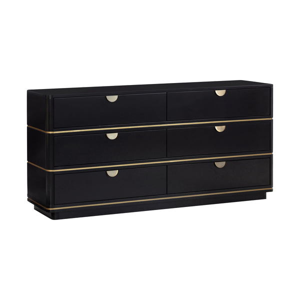 Julieta Black 6 Drawer Dresser TOV-B54253 TOV Furniture