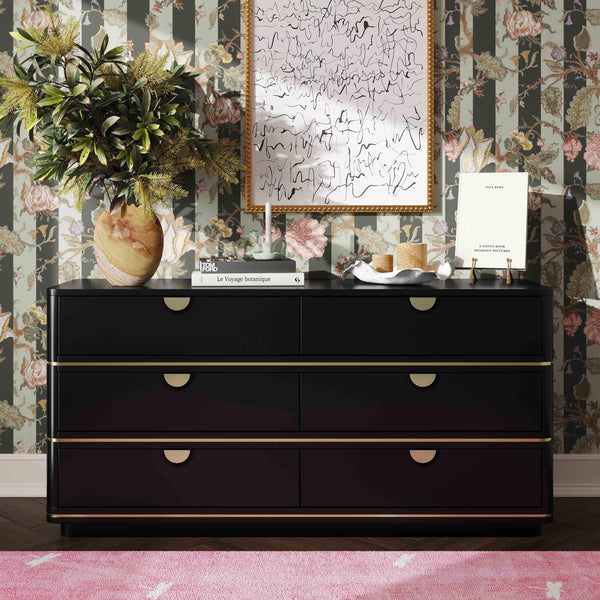 Julieta Black 6 Drawer Dresser TOV-B54253 TOV Furniture
