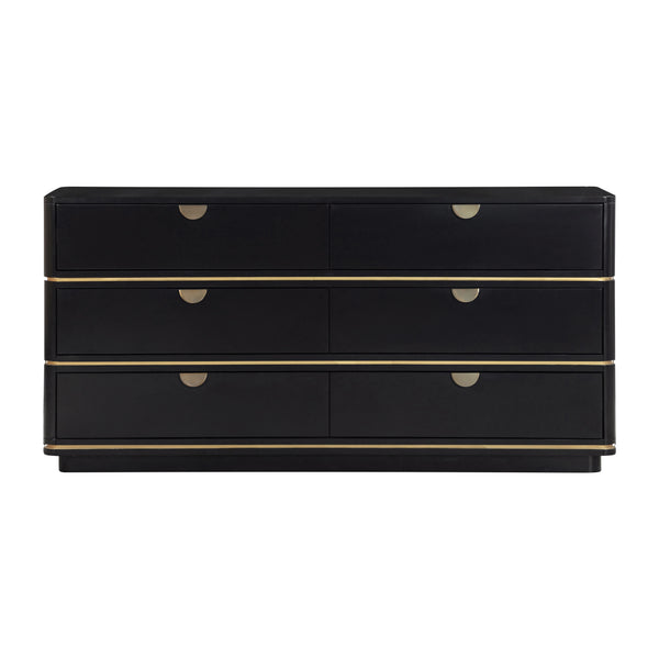 Julieta Black 6 Drawer Dresser TOV-B54253 TOV Furniture