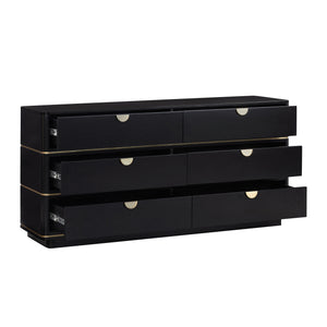 Julieta Black 6 Drawer Dresser TOV-B54253 TOV Furniture