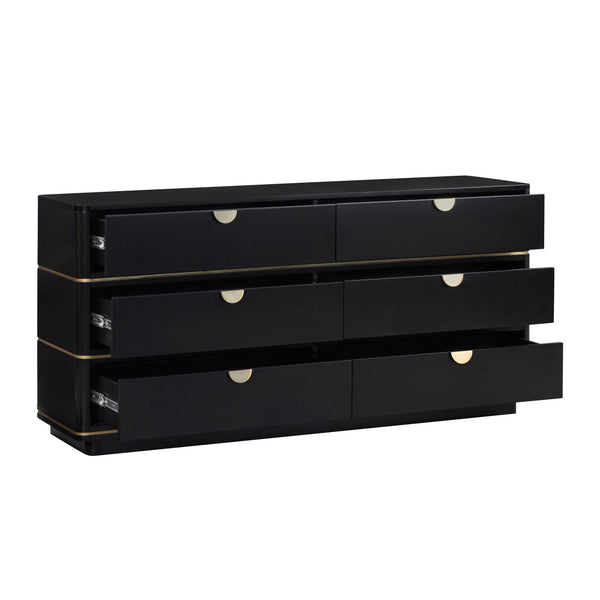 Julieta Black 6 Drawer Dresser TOV-B54253 TOV Furniture