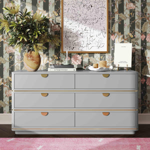 Julieta Grey 6 Drawer Dresser TOV-B54254 TOV Furniture