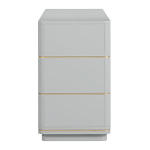 TOV Furniture Julieta 62" Acacia Wood Dresser with 6 Soft-Close Drawers – Timeless Art Deco Elegance for Your Bedroom Grey TOV-B54254