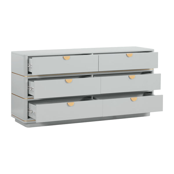 Julieta Grey 6 Drawer Dresser TOV-B54254 TOV Furniture