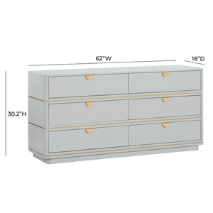 Julieta Grey 6 Drawer Dresser TOV-B54254 TOV Furniture