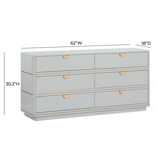 Julieta Grey 6 Drawer Dresser TOV-B54254 TOV Furniture