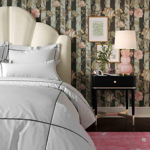 TOV Furniture Julieta 19" Art Deco Acacia Wood Nightstand with Soft-Close Drawer and Elegant Brass Accents Black TOV-B54258