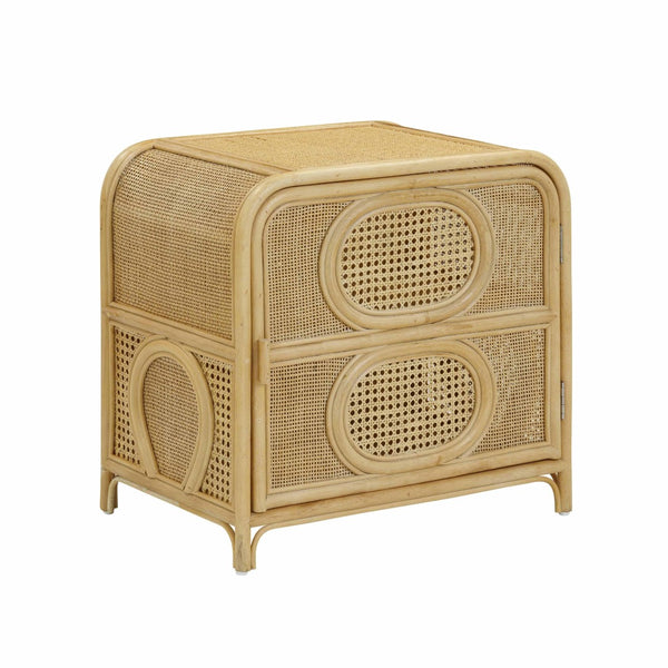 TOV Furniture Tina 27" Rattan Nightstand with Stylish Storage and Boho-Inspired Design for Your Bedroom Decor Natural TOV-B54313