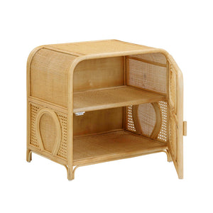 TOV Furniture Tina 27" Rattan Nightstand with Stylish Storage and Boho-Inspired Design for Your Bedroom Decor Natural TOV-B54313