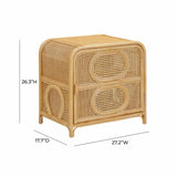 Tina Natural Rattan Nightstand TOV-B54313 TOV Furniture