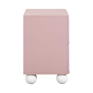 TOV Furniture Tori 23" Motif 2-Drawer Nightstand - Stylish Sculptural Design with Soft-Close Drawers for Bedrooms Mauve TOV-B54320