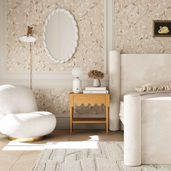 TOV Furniture Oodle 24" Natural Ash Nightstand - Handmade, Soft-Close Drawer, Perfect for Modern Bedrooms & Offices TOV-B54325