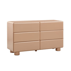 TOV Furniture Tammy 56" Chic 6-Drawer Dresser with Push-to-Open Drawers and Elegant Curved Design for Modern Spaces Taupe TOV-B54339