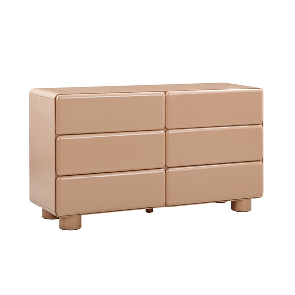 TOV Furniture Tammy 56" Chic 6-Drawer Dresser with Push-to-Open Drawers and Elegant Curved Design for Modern Spaces Taupe TOV-B54339