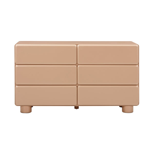 TOV Furniture Tammy 56" Chic 6-Drawer Dresser with Push-to-Open Drawers and Elegant Curved Design for Modern Spaces Taupe TOV-B54339
