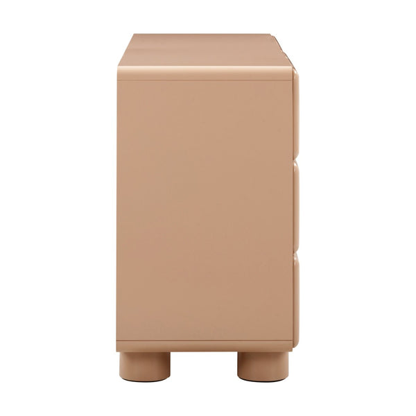 TOV Furniture Tammy 56" Chic 6-Drawer Dresser with Push-to-Open Drawers and Elegant Curved Design for Modern Spaces Taupe TOV-B54339