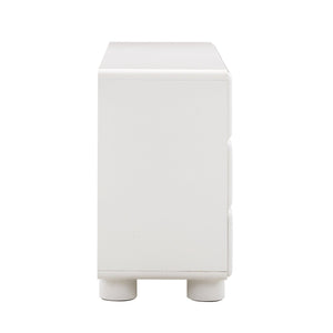 TOV Furniture Tammy 56" Chic 6-Drawer Dresser with Push-to-Open Drawers and Elegant Curved Design for Modern Spaces White TOV-B54341