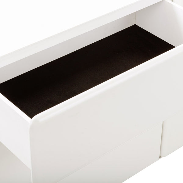 TOV Furniture Tammy 56" Chic 6-Drawer Dresser with Push-to-Open Drawers and Elegant Curved Design for Modern Spaces White TOV-B54341