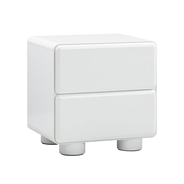 TOV Furniture Tammy 22" 2-Drawer Nightstand – Chic Modern Design with Push-to-Open Drawers for Stylish Storage White TOV-B54342