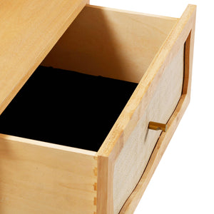 Grappa Natural Wood & Rattan Wavy Nightstand TOV-B54344 TOV Furniture