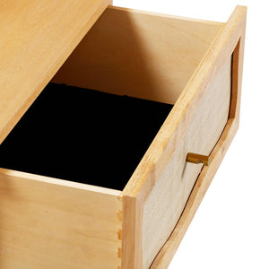 TOV Furniture Grappa Coastal-Inspired 22" Wavy Nightstand with Raffia & Rubberwood - Boho Charm & Storage Solutions TOV-B54344