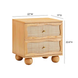 Grappa Natural Wood & Rattan Wavy Nightstand TOV-B54344 TOV Furniture