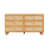 Grappa Natural Wood & Rattan Wavy Dresser TOV-B54345 TOV Furniture