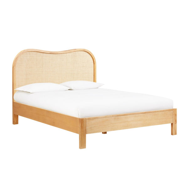 TOV Furniture Grappa Natural Wood & Raffia Bed - Coastal-Inspired Elegance for Serene Sleep and Relaxed Mornings Queen TOV-B54346