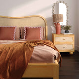 Grappa Natural Wood & Rattan Queen Bed TOV-B54346 TOV Furniture