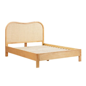 TOV Furniture Grappa Natural Wood & Raffia Bed - Coastal-Inspired Elegance for Serene Sleep and Relaxed Mornings Queen TOV-B54346