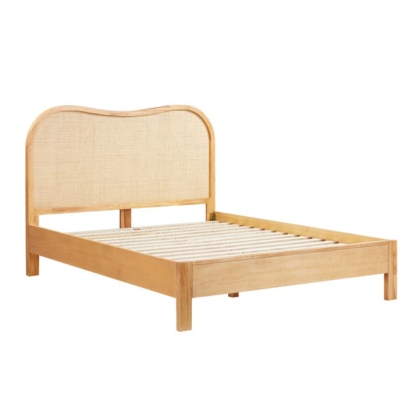 TOV Furniture Grappa Natural Wood & Raffia Bed - Coastal-Inspired Elegance for Serene Sleep and Relaxed Mornings Queen TOV-B54346