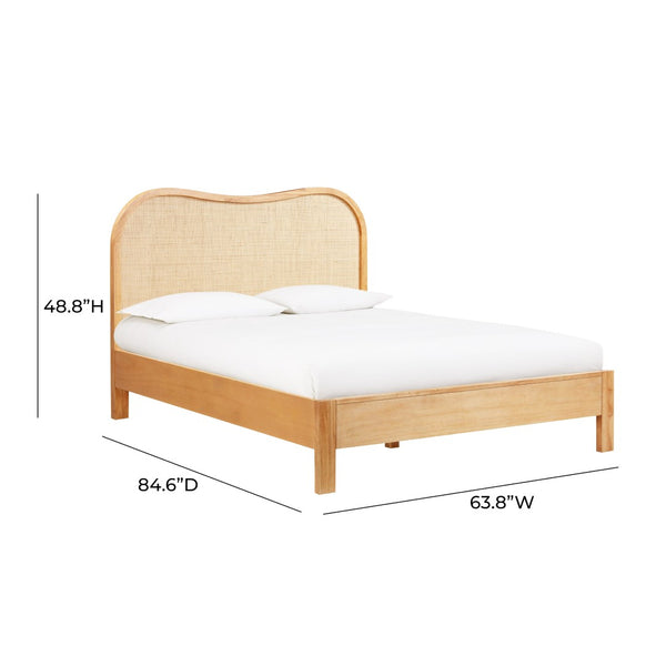 TOV Furniture Grappa Natural Wood & Raffia Bed - Coastal-Inspired Elegance for Serene Sleep and Relaxed Mornings Queen TOV-B54346