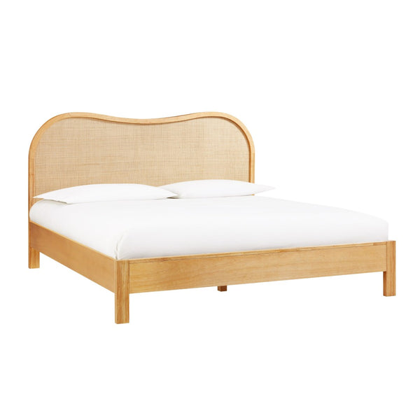 TOV Furniture Grappa Natural Wood & Raffia Bed - Coastal-Inspired Elegance for Serene Sleep and Relaxed Mornings King TOV-B54347