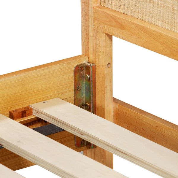 TOV Furniture Grappa Natural Wood & Raffia Bed - Coastal-Inspired Elegance for Serene Sleep and Relaxed Mornings King TOV-B54347