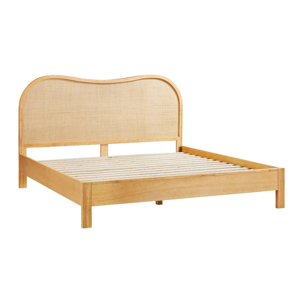 TOV Furniture Grappa Natural Wood & Raffia Bed - Coastal-Inspired Elegance for Serene Sleep and Relaxed Mornings King TOV-B54347