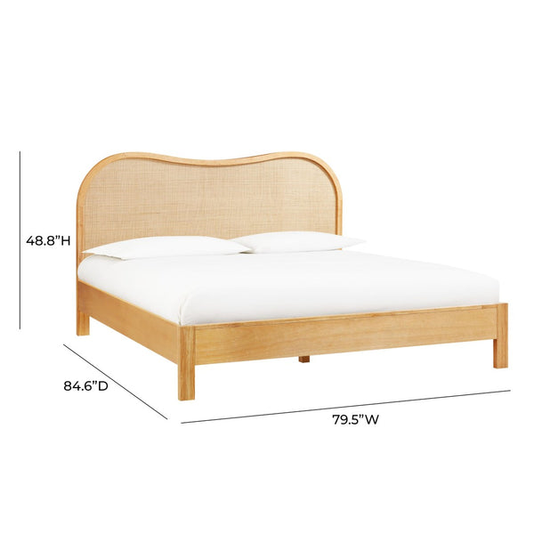 TOV Furniture Grappa Natural Wood & Raffia Bed - Coastal-Inspired Elegance for Serene Sleep and Relaxed Mornings King TOV-B54347