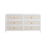 Patty White Rattan 6 Drawer Dresser TOV-B54354 TOV Furniture