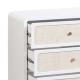 Patty White Rattan 6 Drawer Dresser TOV-B54354 TOV Furniture